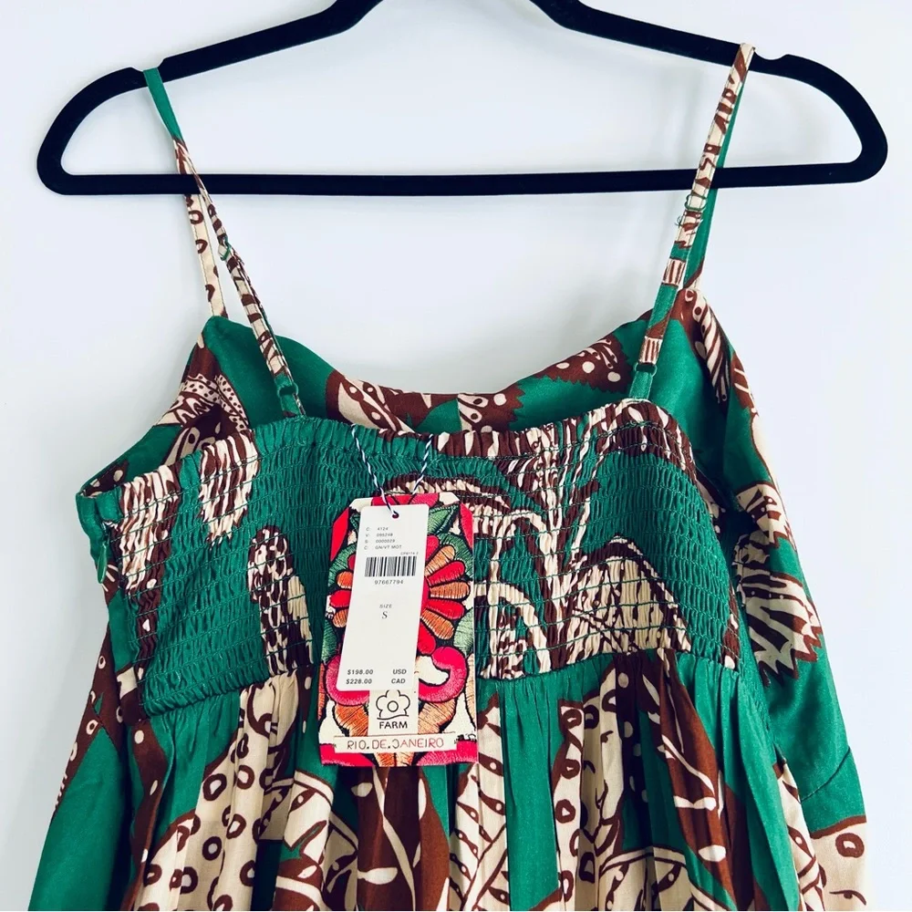 FARM Rio x Anthropologie Waistless Amazonia Printed Jumpsuit Size Small NWT - Picture 10 of 13